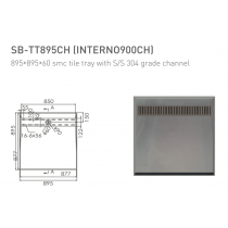 ECT Tile Tray-Glasstone 895*895*60 sac tile tray with S/S 304 grade channel
